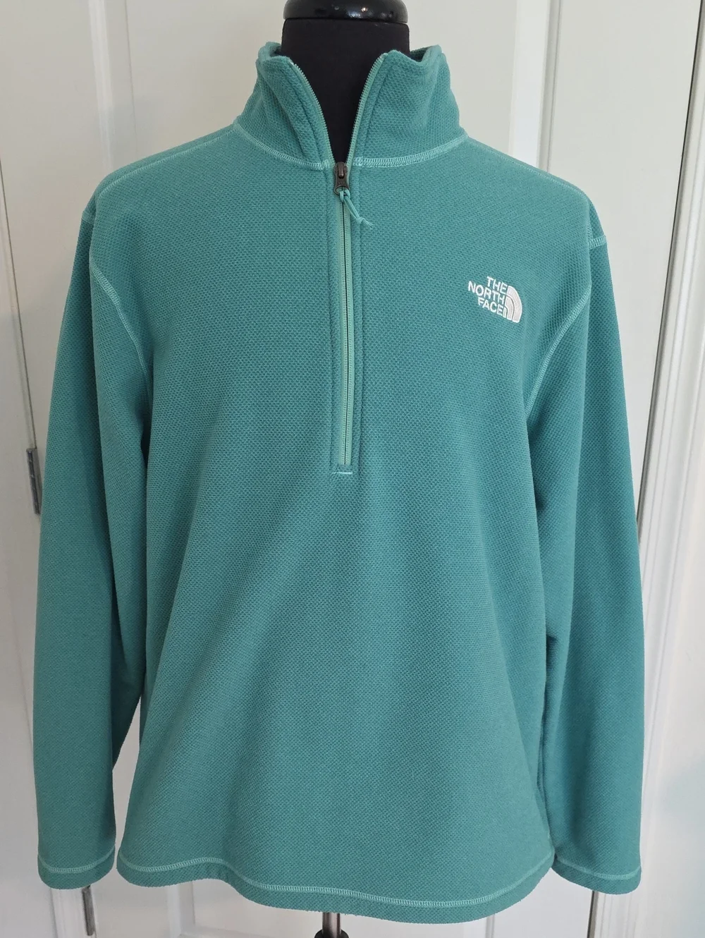 The North Face Men's Teal Green Half-Zip Fleece Pullover